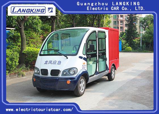 China 4/5 de dimensão elétrica de Bonde Carga Van Com Customized do recipiente da caixa da carga do ferro do carro-patrulha dos assentos fornecedor
